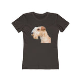 Lakeland Terrier Women's Slim Fit Ringspun Cotton T-Shirt (Colors: Solid Dark Chocolate)