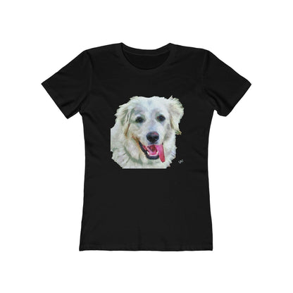 Great Pyrenees  Women's Slim Fit Ringspun Cotton T-Shirt (Colors: Solid Black)
