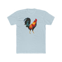 Rooster 'Silas' Men's Fitted Cotton Crew Tee (Color: Solid Light Blue)