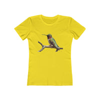 Humming Bird 'Cheeky' Women's Slim Fit Ringspun Cotton T-Shirt (Colors: Solid Vibrant Yellow)