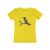 Humming Bird 'Cheeky' Women's Slim Fit Ringspun Cotton T-Shirt (Colors: Solid Vibrant Yellow)