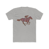 Race Horse - Men's Fitted Cotton Crew Tee (Color: Solid Light Grey)
