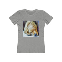 Golden Retriever 'Zuko'  Women's Slim Fit Ringspun Cotton T-Shirt (Colors: Heather Grey)