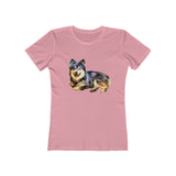 Finnish Lapphund - Women's Slim Fit Ringspun Cotton T-Shirt (Colors: Solid Light Pink)
