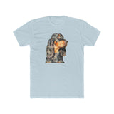 Gordon Setter 'Angus' Men's Fitted Cotton Crew Tee (Color: Solid Light Blue)