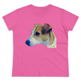 Parson Jack Russell Terrier Women's Midweight Cotton Tee (Color: Azalea)