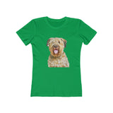 Bouvier des Flandres - Women's Slim Fit Ringspun Cotton T-Shirt (Colors: Solid Kelly Green)