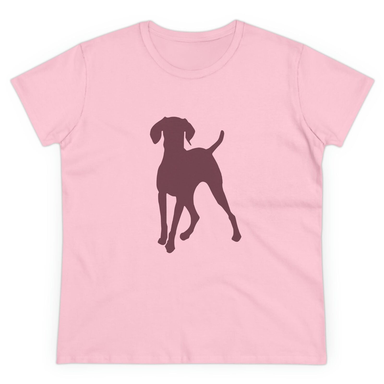 Hungarian Vizsla Women's Midweight Cotton Tee (Color: Light Pink)