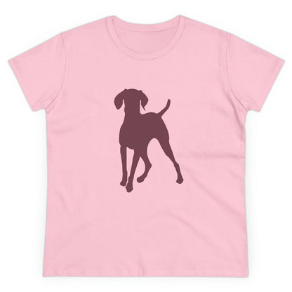 Hungarian Vizsla Women's Midweight Cotton Tee (Color: Light Pink)
