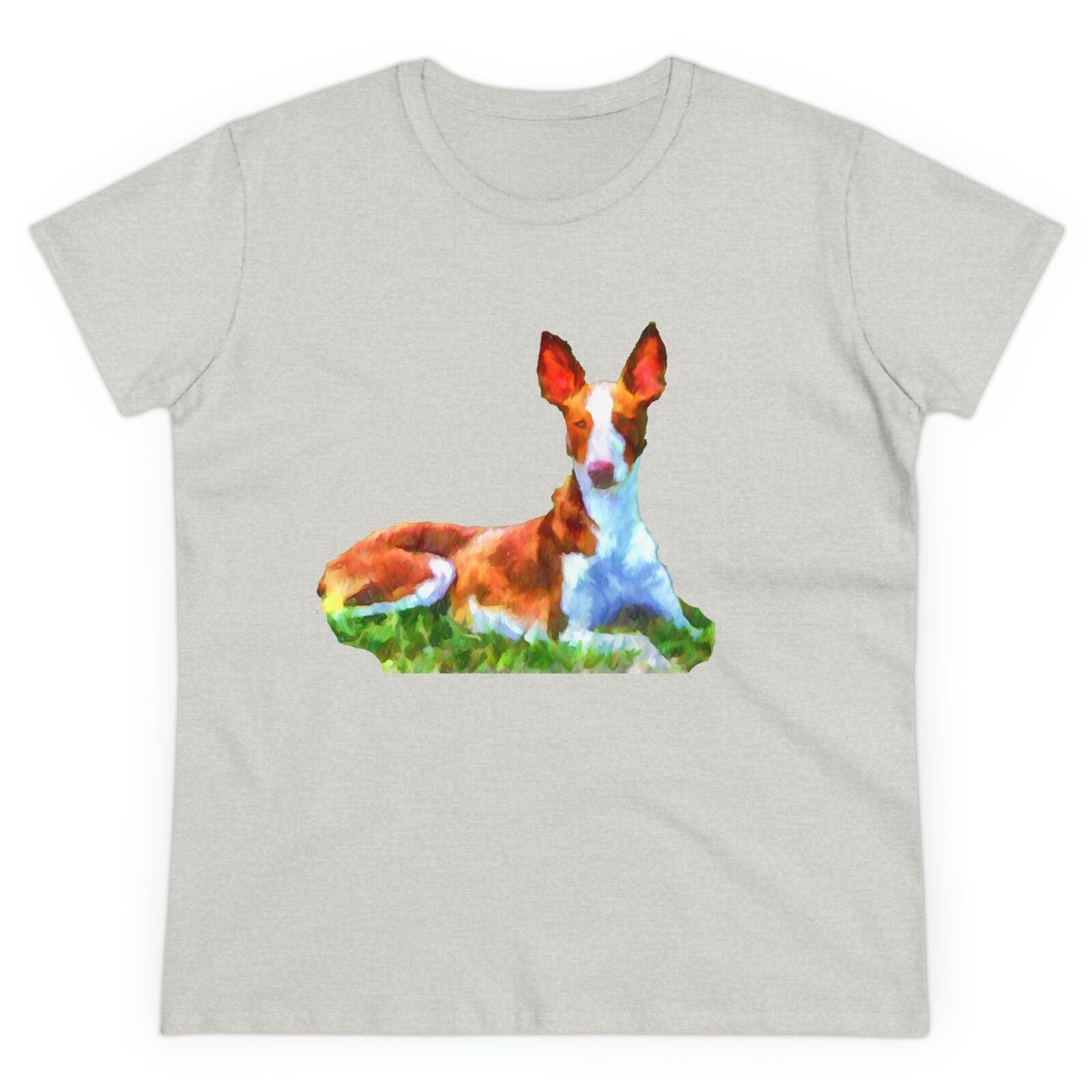 Ibizan Hound Women's Midweight Cotton Tee (Color: Ash)