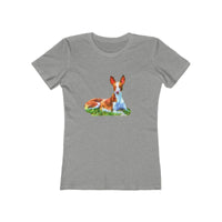 Ibizan Hound - Women's Slim Fit Ringspun Cotton T-Shirt (Colors: Heather Grey)