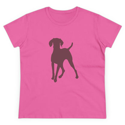 Hungarian Vizsla Women's Midweight Cotton Tee (Color: Azalea)