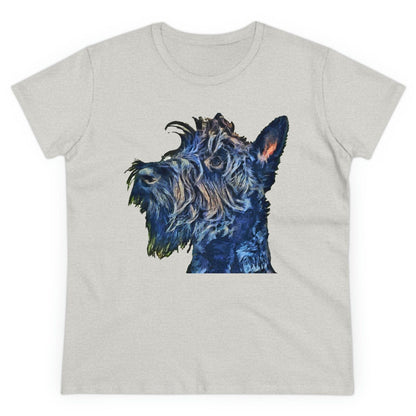 Scottish Terrier 'Scotty' Women's Midweight Cotton Tee (Color: Ash)