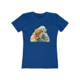 Yellow Labrador Retriever - Women's Slim Fit Ringspun Cotton T-Shirt (Colors: Solid Royal)