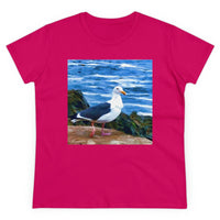 Sea Gull "Bodega #1" Women's Midweight Cotton Tee (Color: Heliconia)