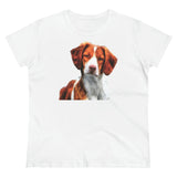 Brittany Spaniel Women's Midweight Cotton Tee (Color: White)