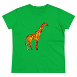 Giraffe 'Camile' Women's Midweight Cotton Tee (Color: Irish Green)