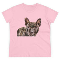 French Bulldog #2 Women's Midweight Cotton Tee (Color: Light Pink)