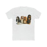 King Charles Spaniels 'Cavalier Club' Men's Fitted Cotton Crew Tee (Color: Solid White)