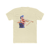 Violin 'The Bowist' Men's Fitted Cotton Crew Tee (Color: Solid Natural)