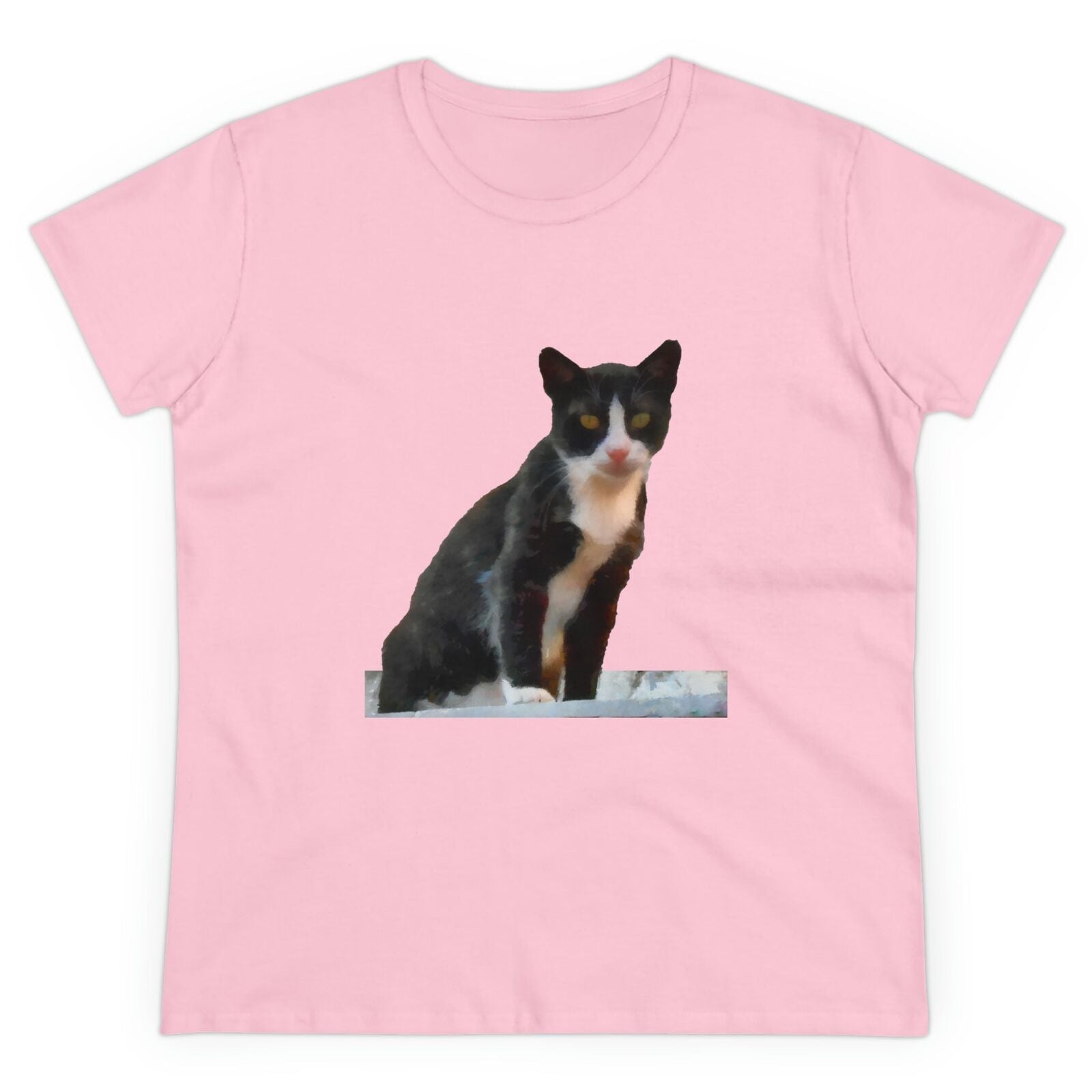 Cat 'Hydra Kitten' Women's Midweight Cotton Tee (Color: Light Pink)