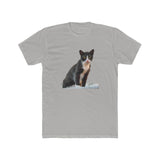 Cat from Hydra - Men's FItted Cotton Crew Tee (Color: Solid Light Grey)