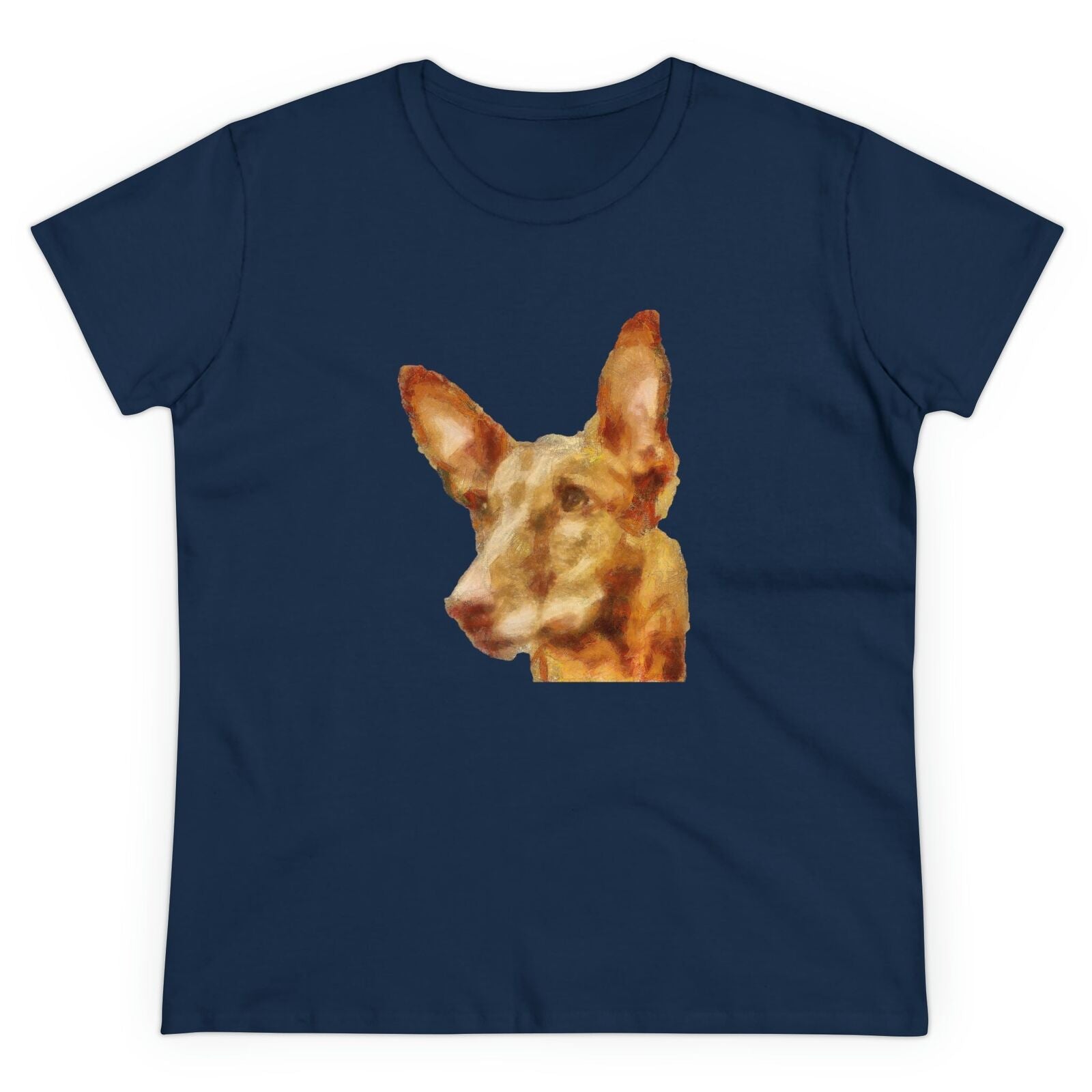 Pharaoh Hound Women's Midweight Cotton Tee (Color: Navy)