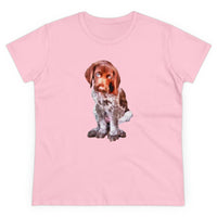 German Shorthaired Pointer "Benny" Women's Midweight Cotton Tee (Color: Light Pink)