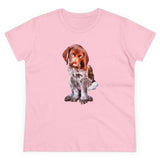 German Shorthaired Pointer "Benny" Women's Midweight Cotton Tee (Color: Light Pink)