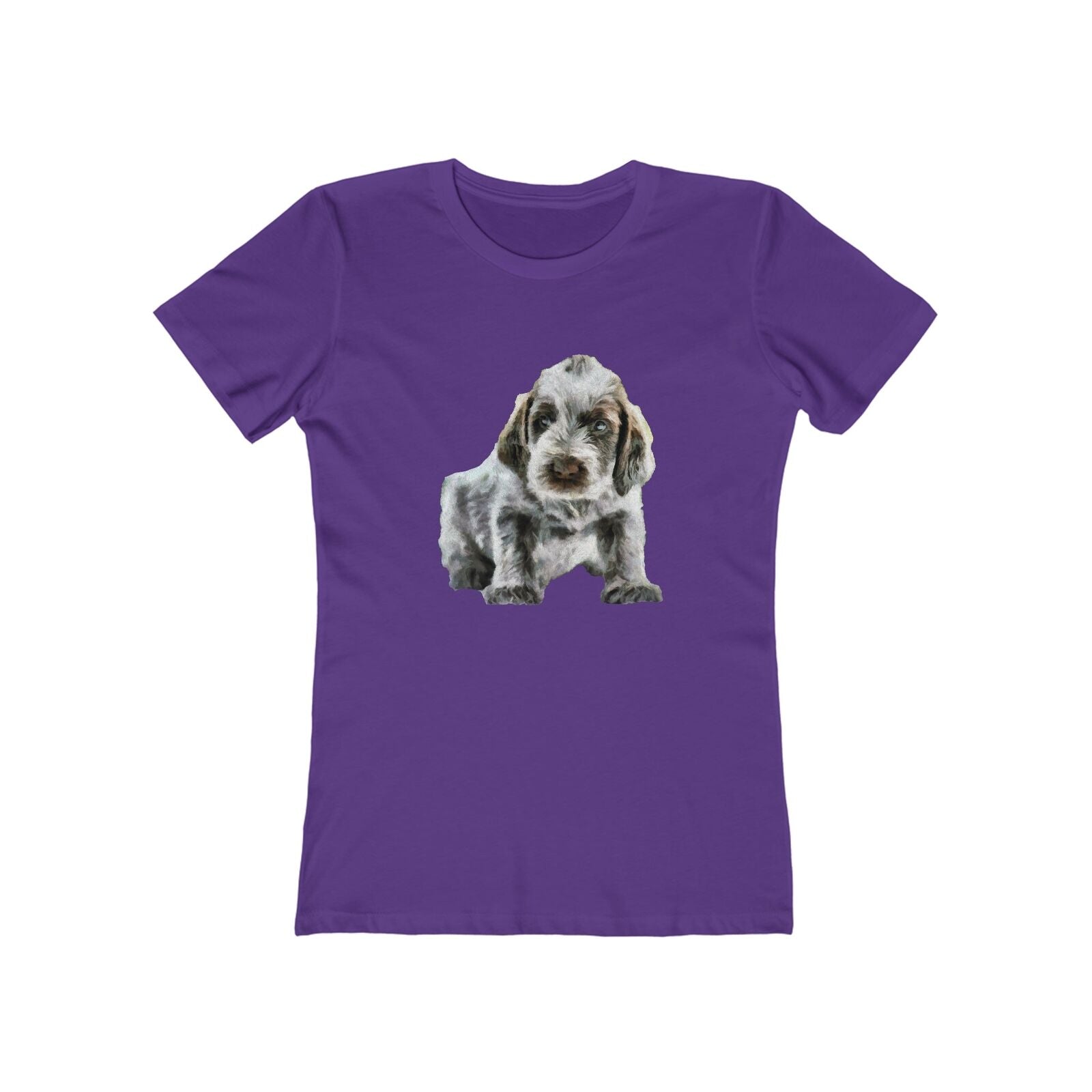 Spinone Italiano - Women's Slim Fit Ringspun Cotton T-Shirt (Colors: Solid Purple Rush)