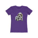Spinone Italiano - Women's Slim Fit Ringspun Cotton T-Shirt (Colors: Solid Purple Rush)