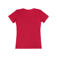 Pomeranian 'Snowball' Women's Slim Fit Ringspun Cotton T-Shirt (Colors: Solid Red)