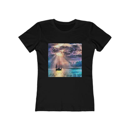 Greek Islands 'Aegean Enchantment' - Women's Slim Fit Ringspun Cotton (Colors: Solid Black)
