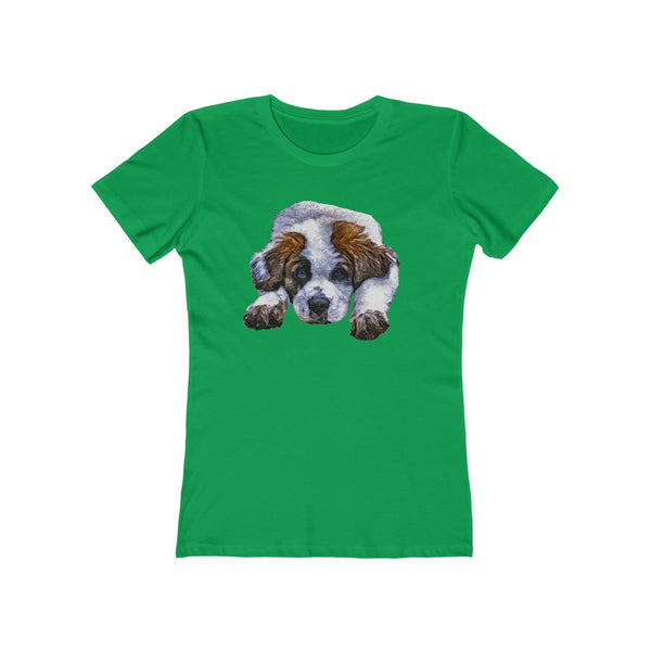 St. Bernard 'Sontuc' - Women's Slim Fit Ringspun Cotton T-Shirt (Colors: Solid Kelly Green)