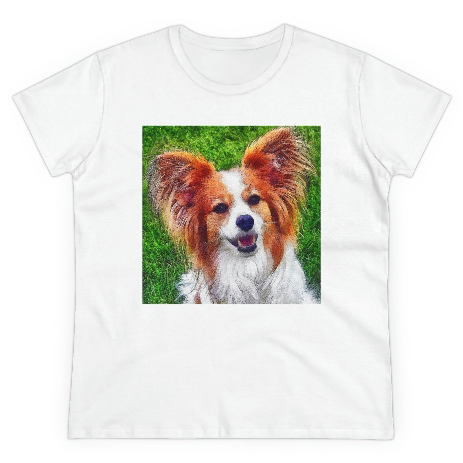 Papillon 'McQueen' Women's Midweight Cotton Tee (Color: White)
