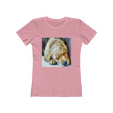 Golden Retriever 'Zuko'  Women's Slim Fit Ringspun Cotton T-Shirt (Colors: Solid Light Pink)