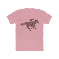 Race Horse - Men's Fitted Cotton Crew Tee (Color: Solid Light Pink)