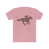 Race Horse - Men's Fitted Cotton Crew Tee (Color: Solid Light Pink)