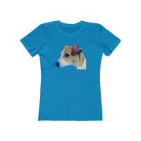 Parson Jack Russell Terrier - Women's Slim Fit Ringspun Cotton T-Shirt (Colors: Solid Turquoise)