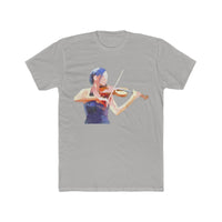 Violin 'The Bowist' Men's Fitted Cotton Crew Tee (Color: Solid Light Grey)