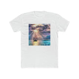 Greek Islands - Aegean Enchantment - Men's Fitted Cotton Crew Tee (Color: Solid White)