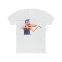 Violin 'The Bowist' Men's Fitted Cotton Crew Tee (Color: Solid White)