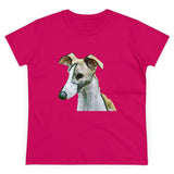 Whippet 'Simba #1' Women's Midweight Cotton Tee (Color: Heliconia)