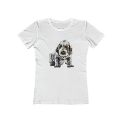 Spinone Italiano - Women's Slim Fit Ringspun Cotton T-Shirt (Colors: Solid White)