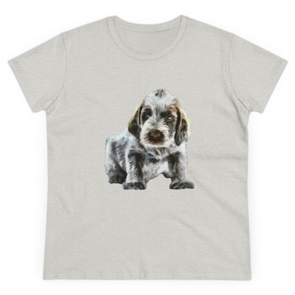 Spinone Italiano Women's Midweight Cotton Tee (Color: Ash)