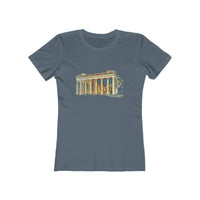 Parthenon - Ancient Greece - Women's Slim Fit Ringspun Cotton T-Shirt (Colors: Solid Indigo)