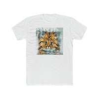 Fat Cat - Men's Fitted Cotton Crew Tee (Color: Solid White)