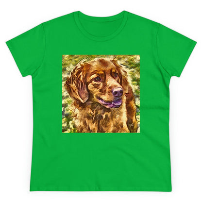 Nova Scotia Duck Tolling Retriever Women's Midweight Cotton Tee (Color: Irish Green)