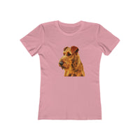 Irish Terrier 'Jocko' Women's Slim Fit Ringspun Cotton T-Shirt (Colors: Solid Light Pink)