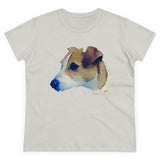 Parson Jack Russell Terrier Women's Midweight Cotton Tee (Color: Ash)